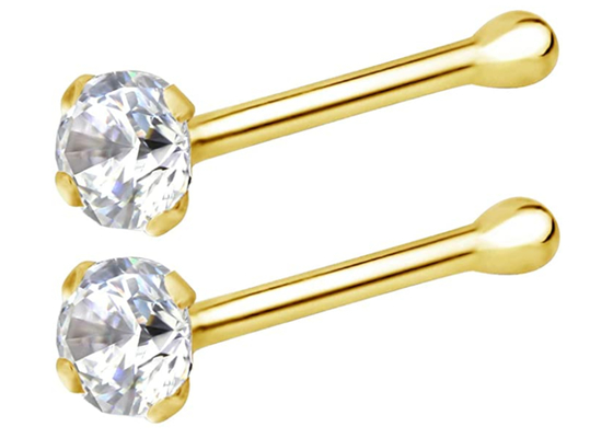 7mm 14k Gold Nose Ring, เครื่องประดับเจาะจมูกไม่ระคายเคืองOEM
