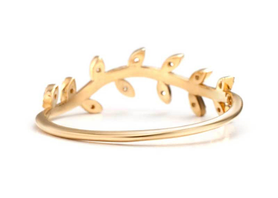 แหวนเพชรแถวมะกอกทอง 14K ทรงกลม 1.2 มม. Size