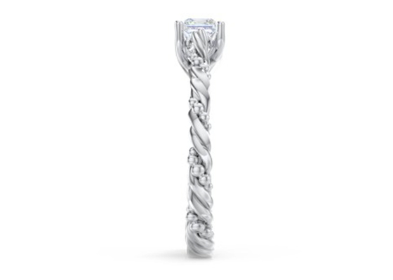 ปริ๊นเซ Cut Real Diamond Jewellery แหวนบิดเชือกสไตล์ 6 × 6mm ขนาด OEM