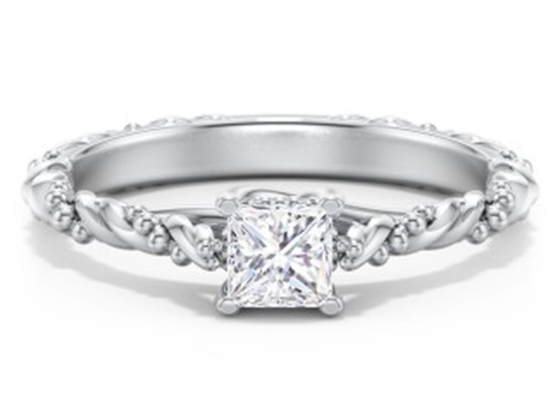 ปริ๊นเซ Cut Real Diamond Jewellery แหวนบิดเชือกสไตล์ 6 × 6mm ขนาด OEM