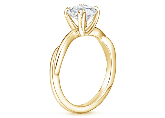 0.8ct Lab Grown Moissanite แหวน 14K สีเหลืองทองวัสดุ ODM OEM