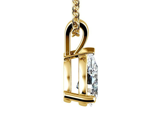 สร้อยคอทองคำ 14k Pear Cut 0.84ct พร้อมจี้วินเทจ 8 × 5mm