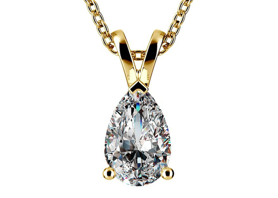 สร้อยคอทองคำ 14k Pear Cut 0.84ct พร้อมจี้วินเทจ 8 × 5mm