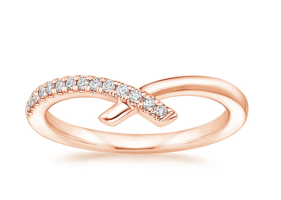แหวนหมั้น Moissanite กุหลาบทอง 9K 1.3 มม. 0.14 กะรัตทรงกลม