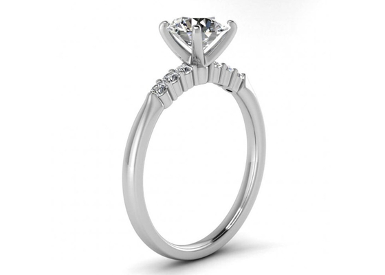 แหวนเงิน 0.8ct 9K รูปหัวใจพร้อม Lab Diamond ขนาด 6MM