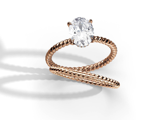 แหวนทอง 9K ทรงรี 1.5ct 6×8MM พร้อมเขี้ยว Moissanite ประเภท