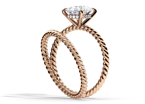 แหวนทอง 9K ทรงรี 1.5ct 6×8MM พร้อมเขี้ยว Moissanite ประเภท