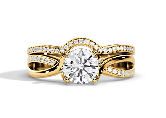 แหวนหมั้น Moissanite กุหลาบทอง 1.25 กะรัต VS1 SI1 SI2 สีเฉลี่ย