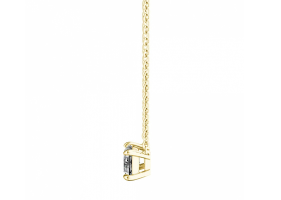 สร้อยคอทองคำ 14K Baguette Cut พร้อม 0.5ct 5 × 7mm Solitaire Diamond