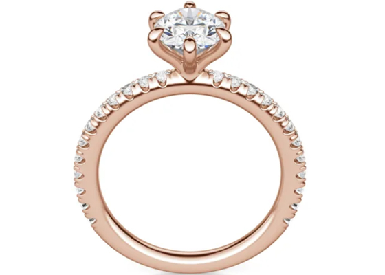 ง่ามชุด Type 9k แหวนเงิน Rose Gold วัสดุ 1.5 กะรัต 6×8 มม. Stone