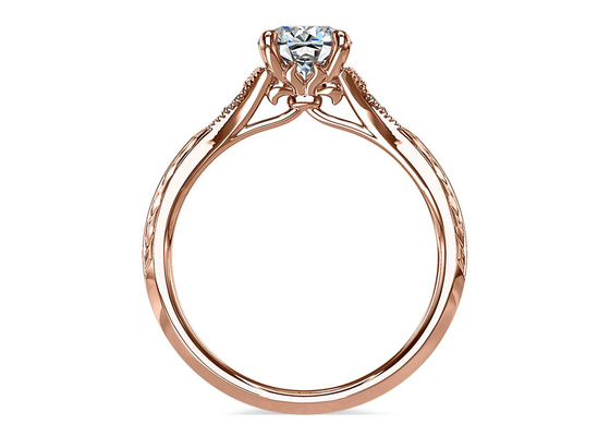 14K Roose Gold Lab Grown Moissanite Ring Dia RD6mm 0.8ct สำหรับงานแต่งงาน