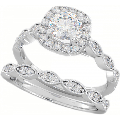 ชุดแหวนแต่งงานเจ้าสาว 0.90CT, แหวนหมั้นเพชรสี่เหลี่ยม ODM