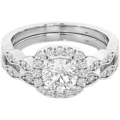 ชุดแหวนแต่งงานเจ้าสาว 0.90CT, แหวนหมั้นเพชรสี่เหลี่ยม ODM
