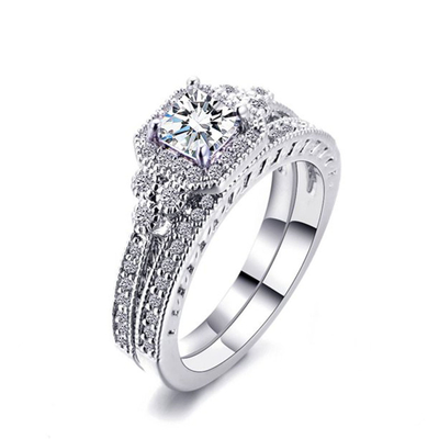 แหวนเพชรปริ๊นเซสคัท 2 กะรัต 0.62 กะรัต, แหวนหมั้น Moissanite 62 ชิ้น